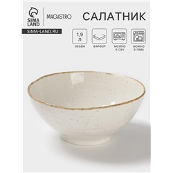 Салатник Magistro Alpine Frost, 1.9 л, 23×22.5×9.9, фарфор, белый