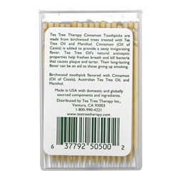 Tea Tree Therapy, Зубочистки с корицей, около 100 шт.