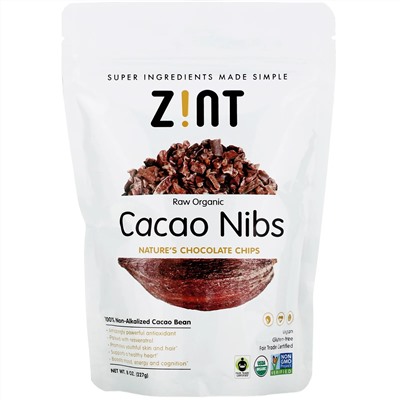 Zint, Raw Organic Cacao Nibs, 8 oz (227 g)