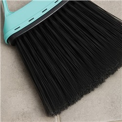 Веник для пола Disco, с совком, 8×19×58 см, бирюзовый