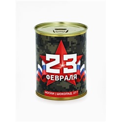 Подарочный набор «23 Февраля», носки + шоколад