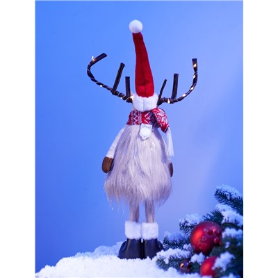 Фигура текстиль «Новогодний лосик» 58 см, 10 LED, от батареек CR2032×1, свечение тёплое белое