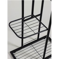 Подставка для цветов Greengo, 4 полки, 43×22×82 см, напольная, металл, чёрная