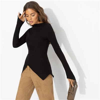 Лонгслив хлопковый, Выхожу за рамки (чёрный)