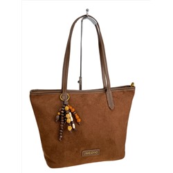 Женская сумка из искусственной замши, цвет коричневый