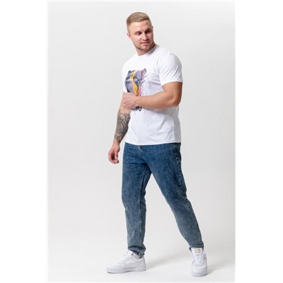 Футболка мужская 8492 (Белый_собака)