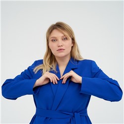Пиджак женский с поясом MIST plus-size, размер 58, синий