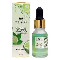 Manita Professional Масло сухое для ногтей и кутикулы укрепляющее с шиммером, бергамот, 15 мл KRISTALLER, 1110917