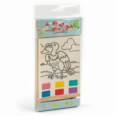 Водная раскраска «Животные», с кисточкой и мольбертом