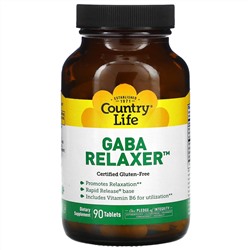 Country Life, GABA Relaxer, ГАМК, 90 таблеток