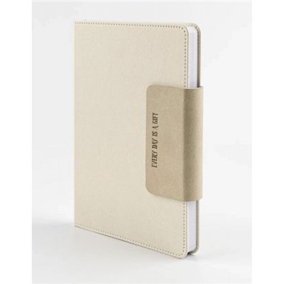 Ежедневник недатированный А5 288 стр. "ПАЛЕРМО" светло-бежевый+темно-бежевый, магнитный клапан 310182 Alpha-Trend