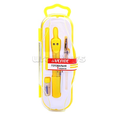 Готовальня (5 предметов) цветной корпус, ассорти 3 цвета