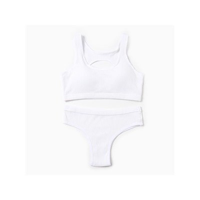 Комплект нижнего белья женский (топ, трусы) Collorista, белый, размер 42-44