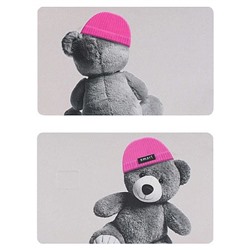 Наклейки  8,6х5,4 см. на банковскую карту 2 шт. "МИШКА В ШАПОЧКЕ" ПВХ 71702 Феникс