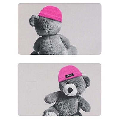 Наклейки  8,6х5,4 см. на банковскую карту 2 шт. "МИШКА В ШАПОЧКЕ" ПВХ 71702 Феникс