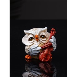 Фигурка полистоун «Сова с виолончелью», 5.7×5.1×6.2 см