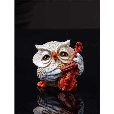 Фигурка полистоун «Сова с виолончелью», 5.7×5.1×6.2 см