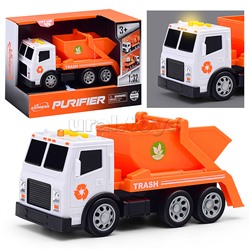 Машина "Мусоровоз" с ковшом, 1:32 (свет, звук) в коробке