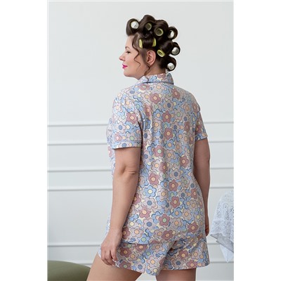 Пижама жен(жакет к/рук, шорты) Mia Cara SS23WJ376 Antuanetta цветы