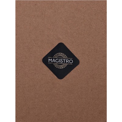 Тарелка Magistro «Риччи», d=33 см, h=2 см, с золотистой отводкой, стекло, прозрачная