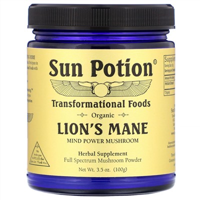 Sun Potion, Органический ежовик гребенчатый, 100 г (3,5 унции)