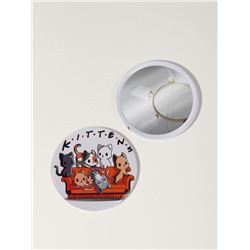 Зеркало карманное KITTENS, d=7 см, разноцветное