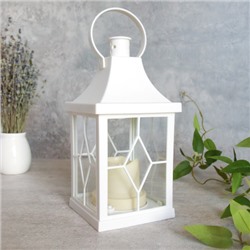 Светильник фонарь настольный Новогодний 21 см белый / YR02514W /уп 48/от батареек