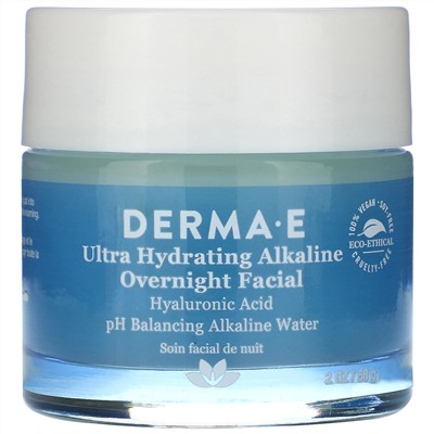 Derma E, ультра увлажняющая щелочная ночная маска для лица, 56 г (2 унции)