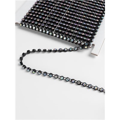 Стразы на нитях, с голографией, 3 мм, 9±1 м, чёрные