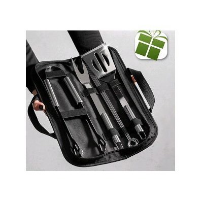 Набор для барбекю в сумке 7пр. (лопатка, вилка, щипцы, шпажки 4 шт.) GM-BBQ-7