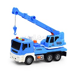 Машина "Кран" 1:16 (свет, звук) в коробке (цвет синий)