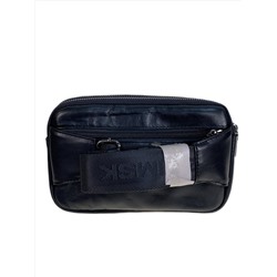 Сумка мужская на пояс из натуральной кожи, цвет черный
