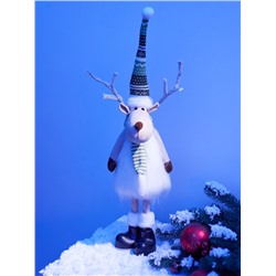 Фигура текстиль «Новогодний лосик» 58 см, 10 LED, от батареек CR2032×1, свечение тёплое белое