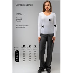 Женский джемпер в рубчик с V-вырезом Happyfox