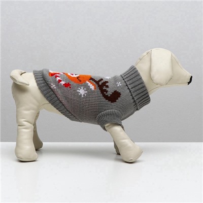 Свитер «Олень на сером», 2XL (ДС 41, ОШ 41, ОГ 36-60 см)