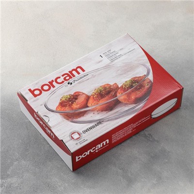 Форма для запекания Borcam, 1.5 л, 18×26 см, жаропрочное стекло, прозрачная