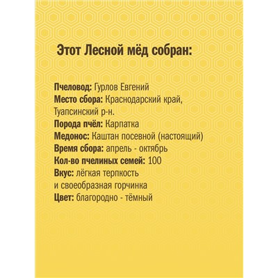 Каштановый с эвкалиптом мёд (жидкий)