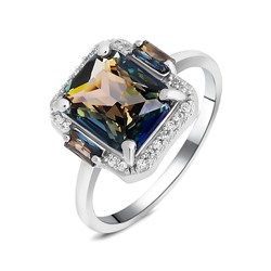 Кольцо, мистик кварц синий, Монро