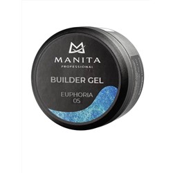 MANITA Гель моделирующий для ногтей с хлопьями юки / Builder Gel Euphoria №05, 15 мл 28104