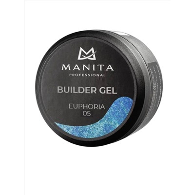 MANITA Гель моделирующий для ногтей с хлопьями юки / Builder Gel Euphoria №05, 15 мл 28104