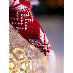 Фигура «Снеговик в красном» 28 см, 1 LED, от батареек ААА×3, свечение тёплое белое