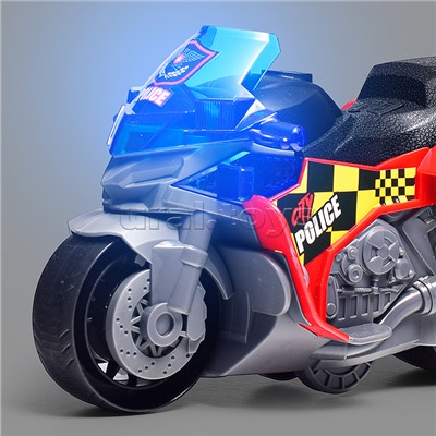 Мотоцикл "Мотогонщик" 1:16 (свет, звук) в коробке