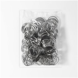 Кольцо для брелока, d=30 мм, набор 100 шт., плоское, металл под серебро