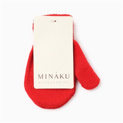 Варежки детские MINAKU, 12 см, красные