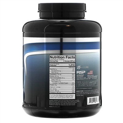 RSP Nutrition, TrueGain Premium Mass Gainer, Chocolate, 6 lbs (2.6 kg)