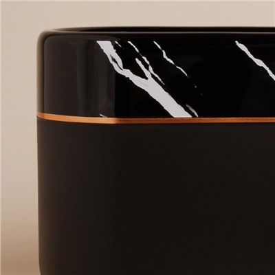 Дозатор для мыла SL Home Lines, с подставкой для губки, 400 мл, чёрный