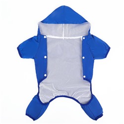 Комбинезон для собак, демисезонный с подкладом, размер S (ДС 25, Ог 37 см), синий