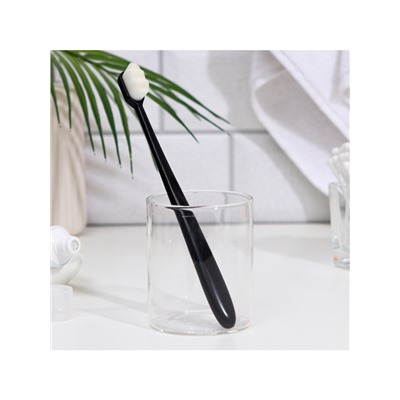 Сверхмягкая зубная щётка, 10000 щетинок, ребристая, чёрная