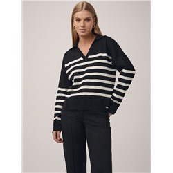 Вязаные джемперы CONTE Джемпер-поло объемного силуэта из пряжи с шерстью LDK 2390