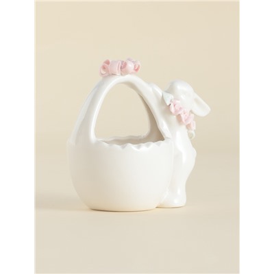 Конфетница SL Home «Лесные кролики», 12.5×8×12 см, фарфор, белая